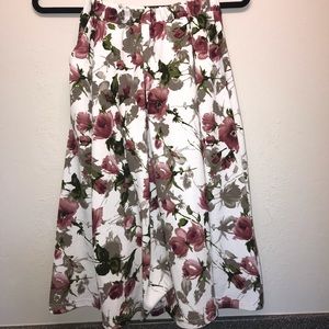 Pink and Green Floral Skirt